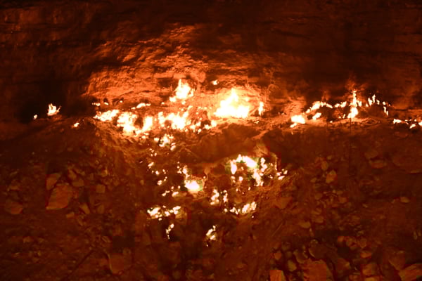 Turkmenistan, Krater Darvaza in der Wüste Karakorum