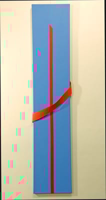 8- El abrazo en la espera  - Intervalo - Serie Mutaciones del espíritu  Acrílico sobre tela y textiles - 30 x 150 x 10 cm - 2019 - ©María de la Vega/SpiritusDLV