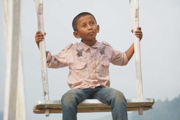 Er war der Kleinste/Leichteste auf dem Riesenrad und daher meist zu oberst - es schien ihm zu gefallen...