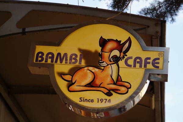 Tja, wenn nix mehr geht, setze ich eben meinen Bambiblick auf - hier gibts sogar das Café dazu...