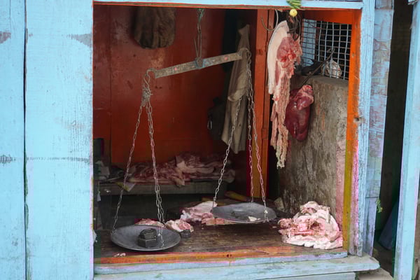 Metzger in Darjeeling - ich werde wohl doch noch Vegi...