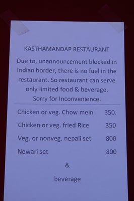 Heute wurde ich erstmals mit der Blockade der Grenze zu Indien konfrontiert...