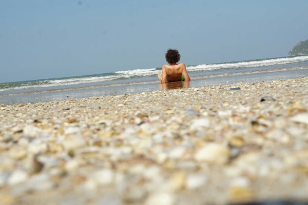 Strandleben 2... - man könnte meinen das Meer laufe aus - oder man sieht die Erdkrümmung -:))