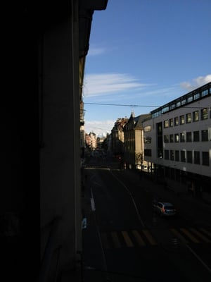 Das würdige Ziel der vierten Reise: Länggasse Bern mit Eiger im Hintergrund...!!