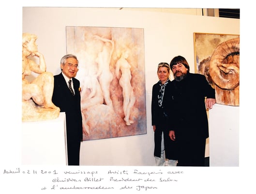 2001_1102 Artistes Français (Auteuil) avec Christian Billet et l'ambassadeur du Japon