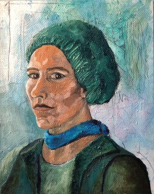 Selbstportrait mit Mütze