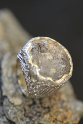 Pièce No B218-114, argent 925 avec Quartz à inclusions