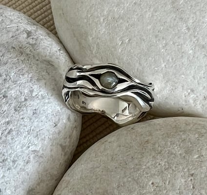 Pièce No B2024-103, argent 925 avec Chrysoprase