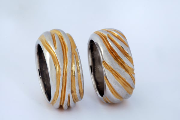 Alliances argent bicolores