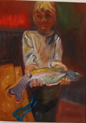 Johan Kokof, "La pêche miraculeuse, I", huile sur toile, 2013, coll. privée.