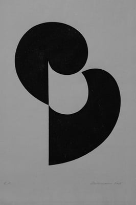 Spiel mit geteilter Form    Holzdruck 2005