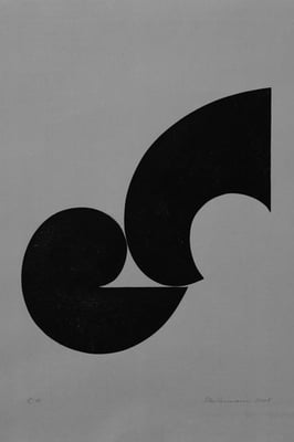 Spiel mit geteilter Form    Holzdruck 2005