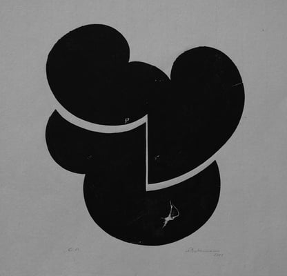 geteilte Form 2   Holzdruck 2003