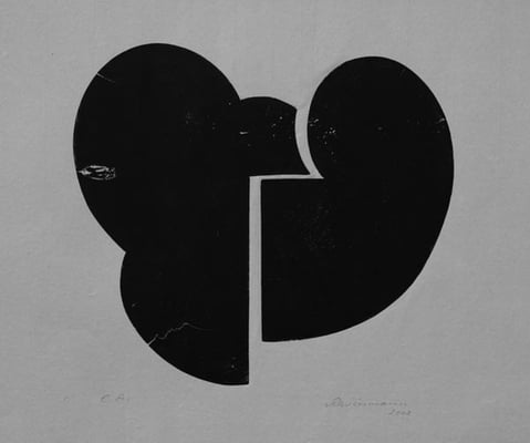 geteilte Form 1   Holzdruck 2003