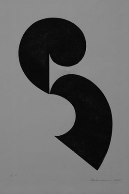 Spiel mit geteilter Form    Holzdruck 2005