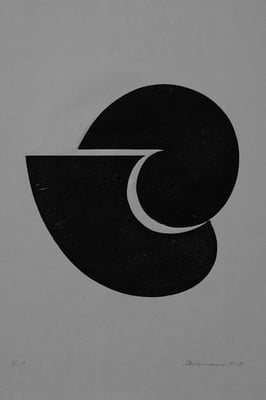 Spiel mit geteilter Form    Holzdruck 2005