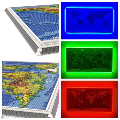 Dirks LEGO® World Map LED colors