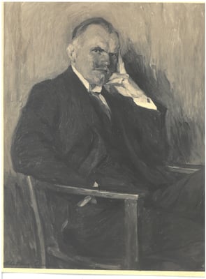 Dr. Walter Luetgebrune, undat., Mitglied im Empfangsauschuss für heimkehrende Kriegsgefangene  (nach einem Gemälde von Julius Ulrich Ebbecke) Städtisches Museum Göttingen 