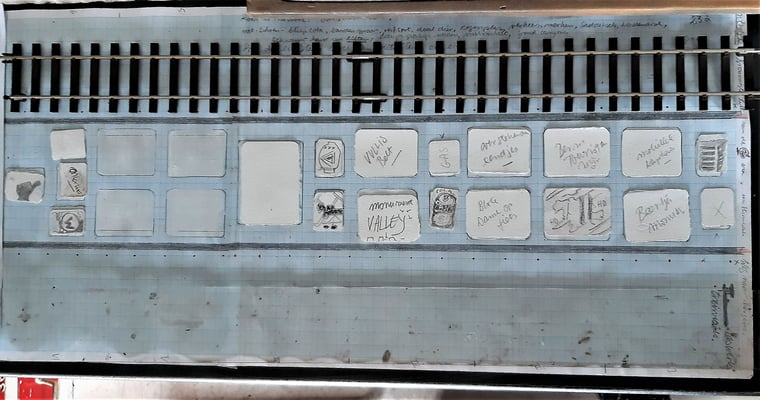 Uiteindelijke opstelling, lengte 7 meter