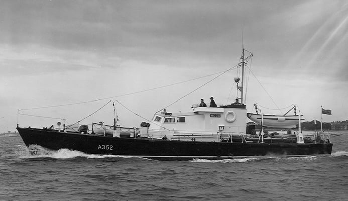 Als patroilleschip na de oorlog in dienst bij de Navy, waar het de naam Meda kreeg. 