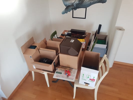 Der Challenge war, alles richtig zu verpacken...