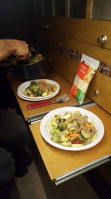 Gemütliches Essen im beheizten Innenraum