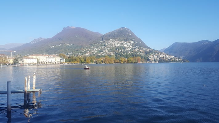 Ende der MTB Tour Monte Tamaro in Lugano