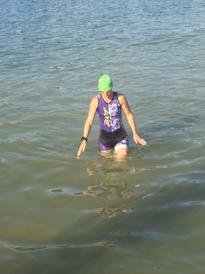 Kurzes Aufwärmen oder besser Nasswerden vor dem Start