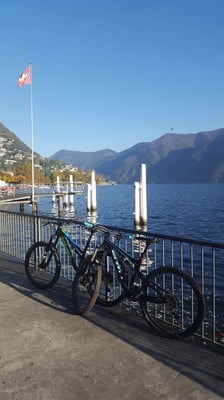 Ende der MTB Tour Monte Tamaro in Lugano