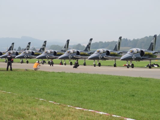 Aussicht auf das Breitling Jet Team