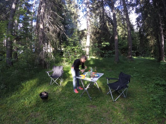 Abendessen auf dem Camping