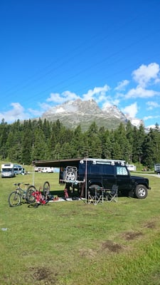 Auf dem Camping in St. Moritz