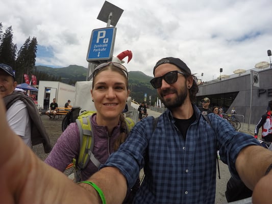 Wir auf dem UCI Gelände am Samstag