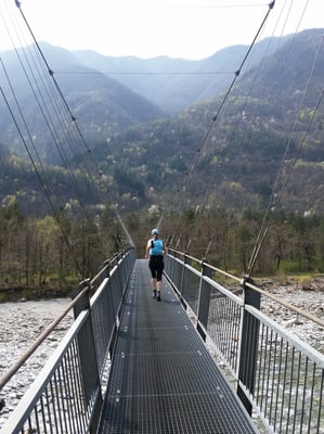 Trailrun Richtung Ortschaft Maggia