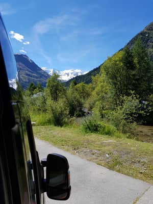Stellplatz auf dem Morteratsch Camping in Pontresina