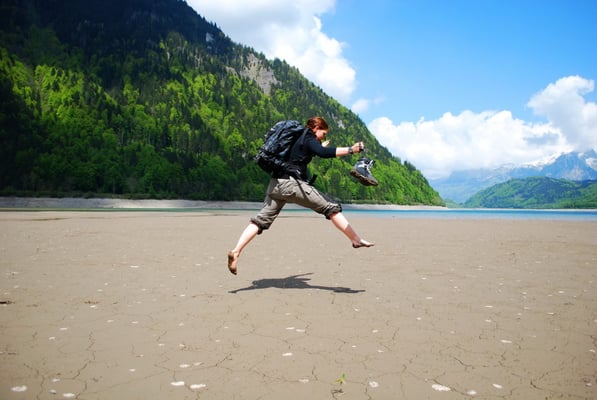 Gleich mal das Flussspringen üben..