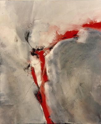 Corine_S_Congiu-1989-B1- Huile sur toile 160x130cm : Anne-Marie Dédebant « Tectoniques »/ Sonia Devi "Englaciation"