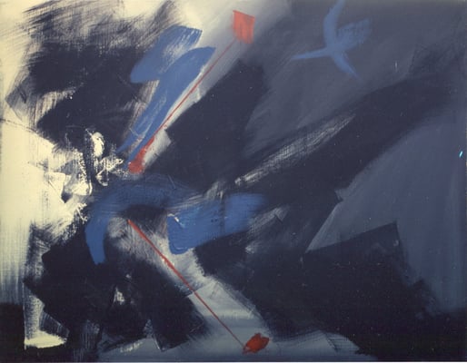 Corine_S_Congiu-1988-Acrylique sur toile-116x89 (3) : Martin Hoffman :" Astuce non décombrée"