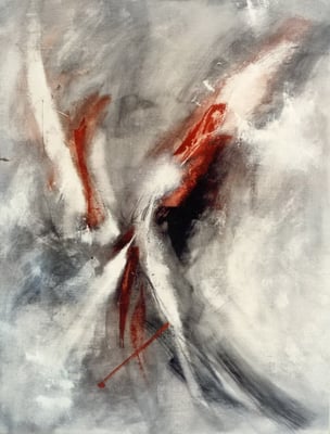 Corine_S_Congiu-1989-B3-Archange-Huile-sur-toile-146x112cm  : Anne-Marie Dédebant « Coups de foudres»