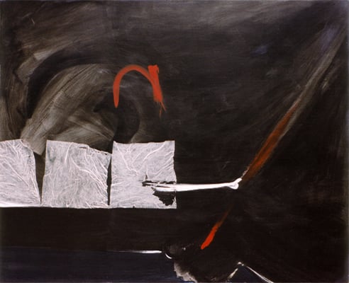 Corine_Sylvia_Congiu-3_1986-Os avec rébus dans la nuit -mixte-Acryl-sur-toile-130cmx162cm. 