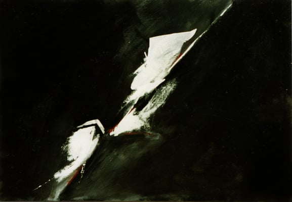 Corine_S_Congiu-1989-acrylique sur toile, -116x89 cm  : Sonia Devi :  « Sabre au clair », Sonia Devi « L’Épanchement »