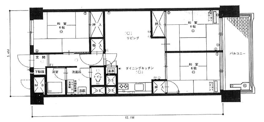 こちらが新築当時の間取り