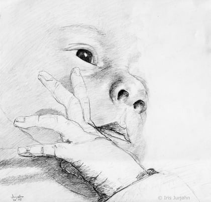 Iris Jurjahn, Titel: o. T., 2015, Technik: Bleistift auf Papier, 50 x 60 cm (mit Rahmen)