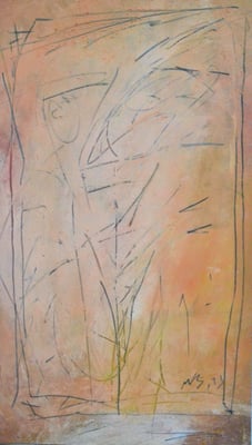 Michael Blaszczyk, Titel: Dichter, 2013, Technik: Acryl und Graphit auf Karton, 60 x 46 cm