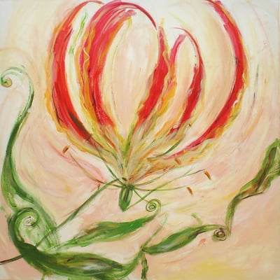 Martina Gabriel, Titel: Kapriolen II, 2008, Technik: Mischtechnik auf Leinwand, 80 x 80 cm