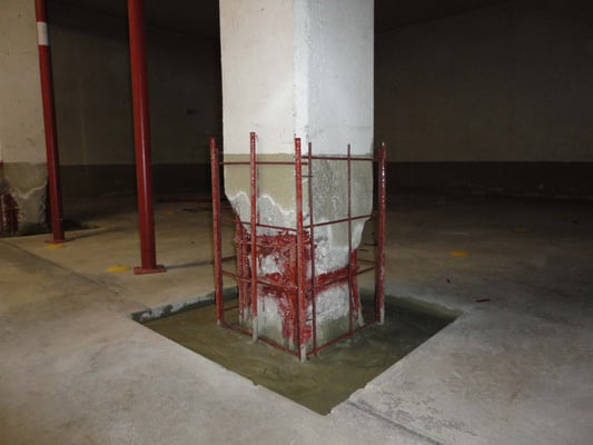 Betonsanierung an Tiefgaragen Säulen