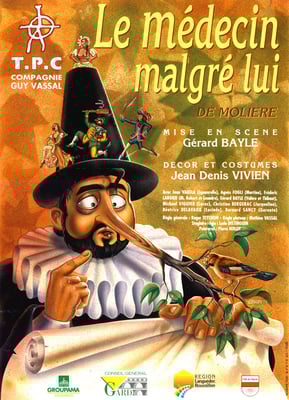 Affiche théâtre : Illustration mixte / Le médecin malgré lui • © Christophe HOULES, illustrateur