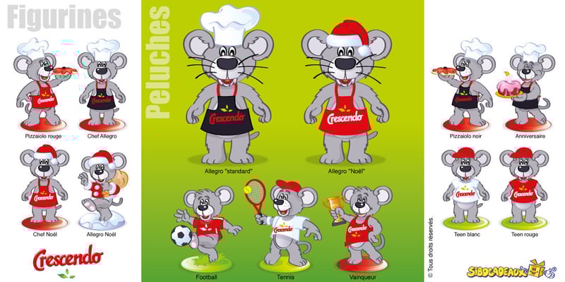 Déclinaison mascotte & création maquettes de figurines • SIBO / Crescendo restauration
