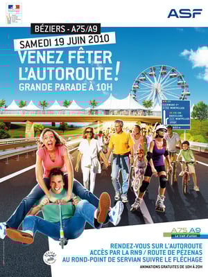 Campagne : Illustration + photos montage Photoshop / A75-A9 / KFH • © Christophe HOULES, Illustrateur