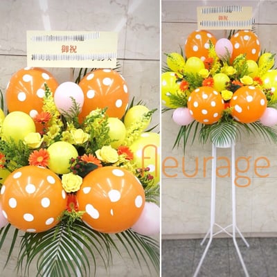 バルーンと生花のスタンド花　10000円(税込)